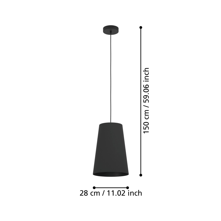Eglo - Lustr na lanku 1xE27/40W/230V černá