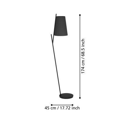 Eglo - Stojací lampa 1xE27/40W/230V černá