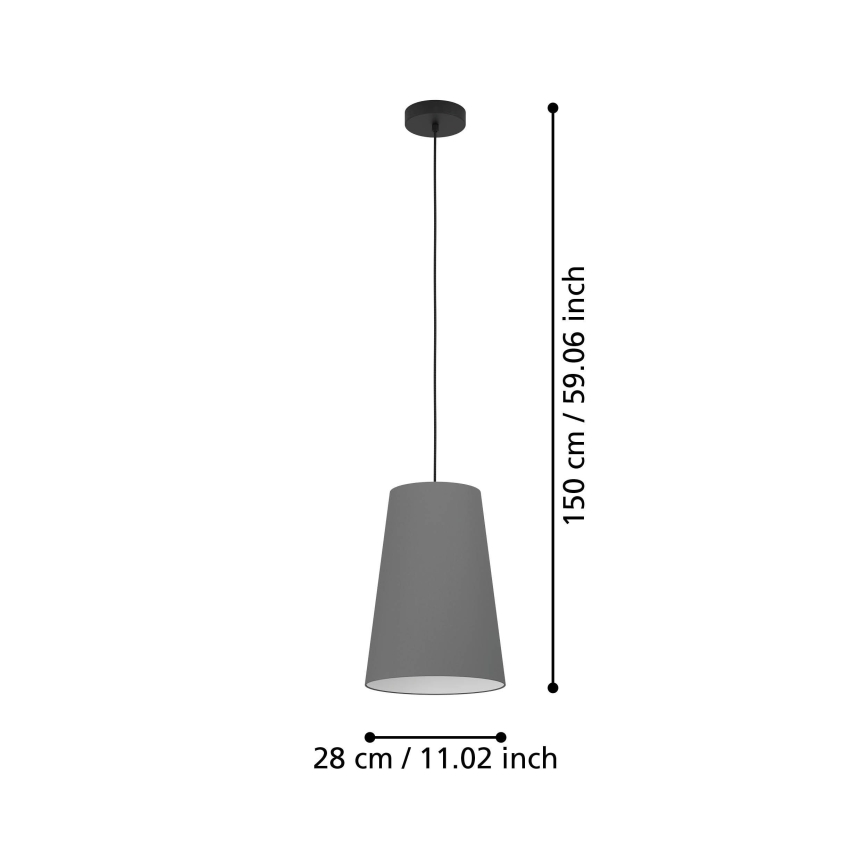 Eglo - Lustr na lanku 1xE27/40W/230V šedá