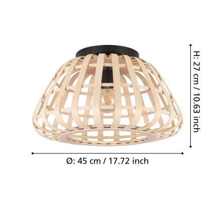 Eglo - Stropní svítidlo 1xE27/40W/230V bambus