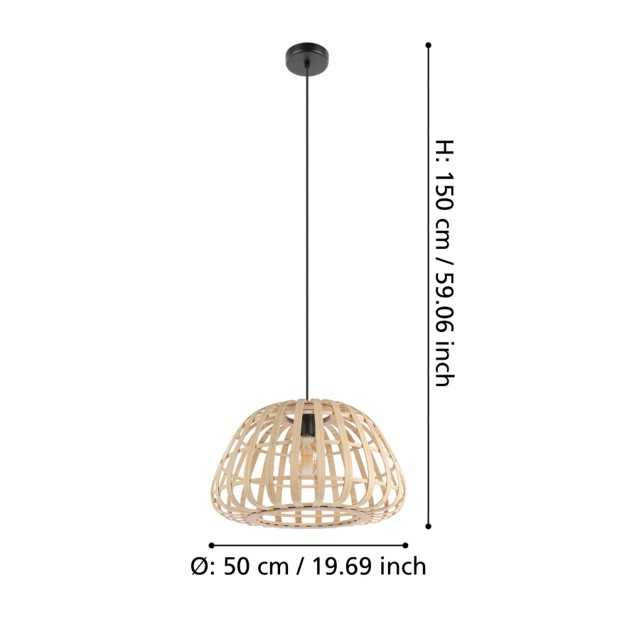 Eglo - Lustr na lanku 1xE27/40W/230V pr. 50 cm bambus