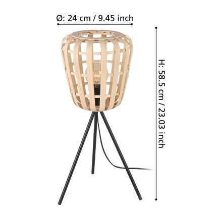 Eglo - Stolní lampa 1xE27/40W/230V bambus
