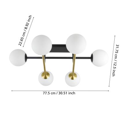 Eglo - Přisazený lustr 6xE14/40W/230V zlatá/černá
