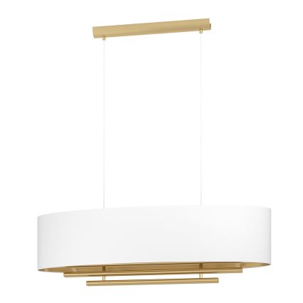 Eglo - Lustr na lanku 4xE27/40W/230V bílá/zlatá