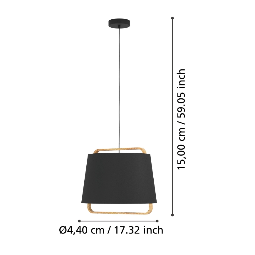 Eglo - Lustr na lanku 1xE27/40W/230V černá