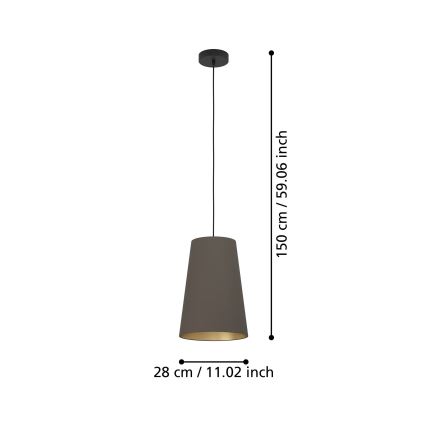 Eglo - Lustr na lanku 1xE27/40W/230V hnědá