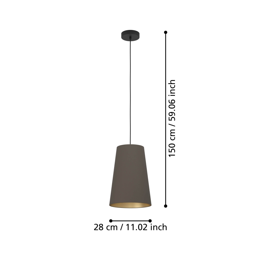 Eglo - Lustr na lanku 1xE27/40W/230V hnědá