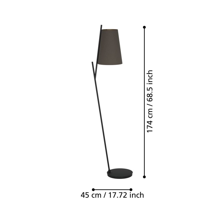 Eglo - Stojací lampa 1xE27/40W/230V hnědá
