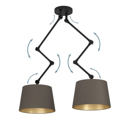 Eglo - Lustr na tyči 2xE27/40W/230V hnědá