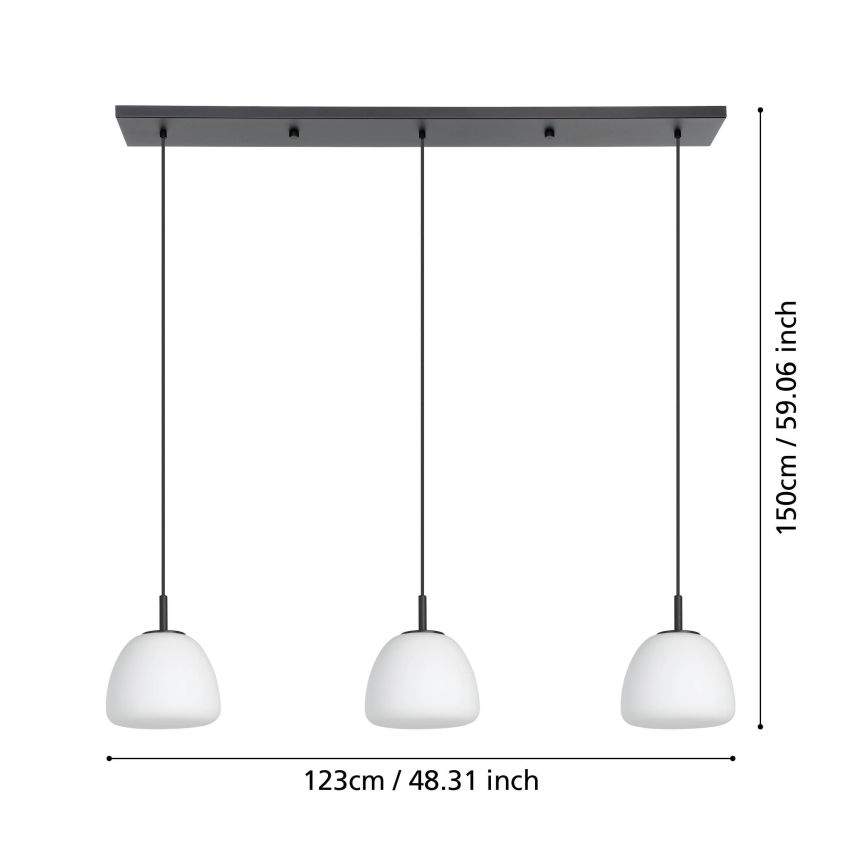 Eglo - Lustr na lanku 3xE27/40W/230V černá