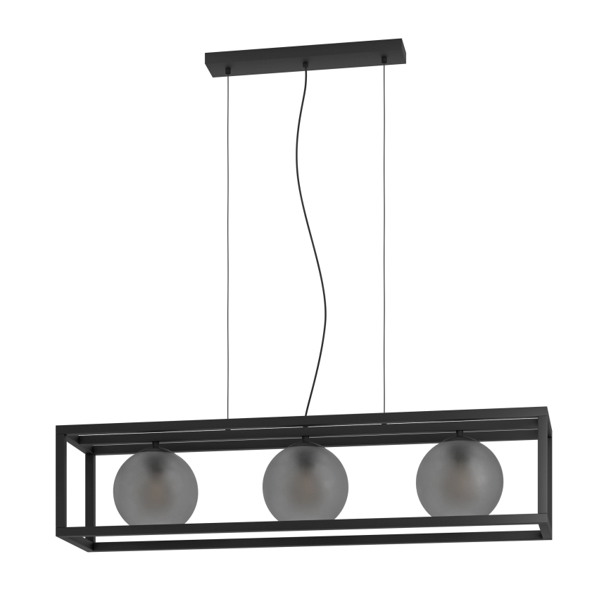 Eglo - Lustr na lanku 3xE27/40W/230V kouřová/černá