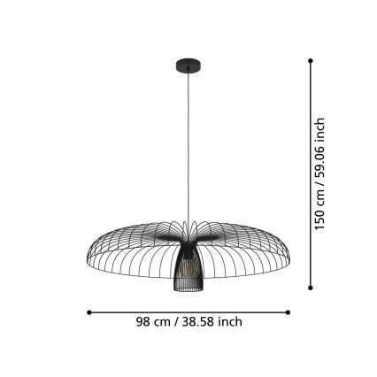 Eglo - Lustr na lanku 1xE27/60W/230V pr. 98,5 cm černá