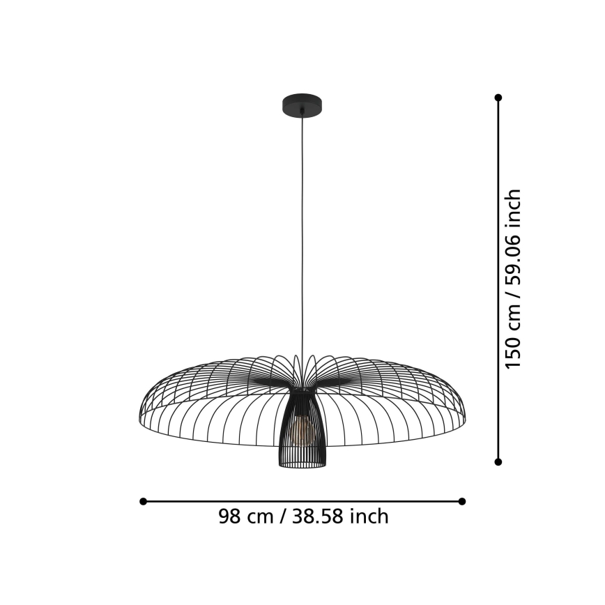 Eglo - Lustr na lanku 1xE27/60W/230V pr. 98,5 cm černá