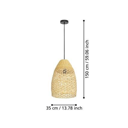 Eglo - Lustr na lanku 1xE27/40W/230V pr. 35 cm bambus