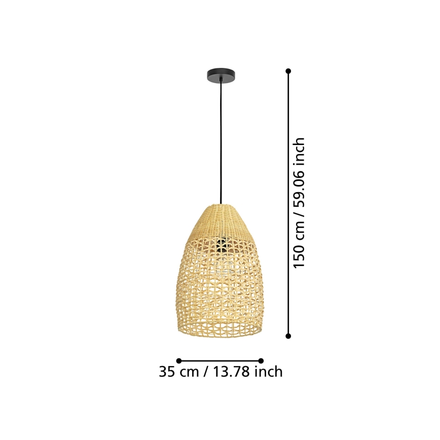 Eglo - Lustr na lanku 1xE27/40W/230V pr. 35 cm bambus