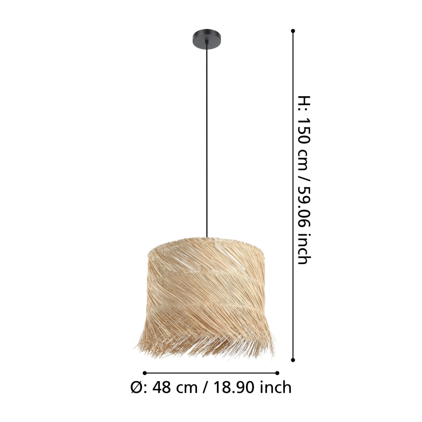 Eglo - Lustr na lanku 1xE27/40W/230V ratan