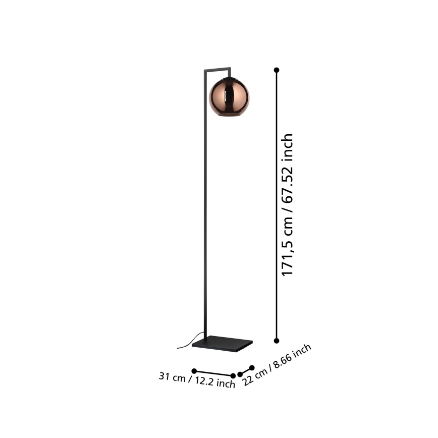 Eglo - Stojací lampa 1xE27/40W/230V měděná