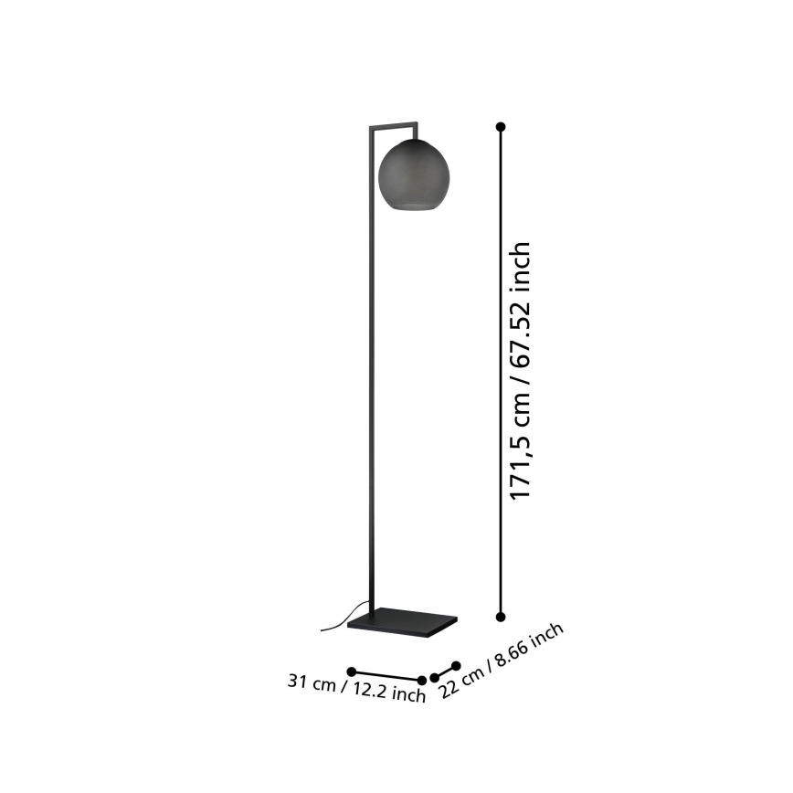 Eglo - Stojací lampa 1xE27/40W/230V kouřová