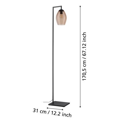 Eglo - Stojací lampa 1xE27/40W/230V hnědá