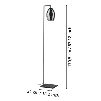 Eglo - Stojací lampa 1xE27/40W/230V kouřová