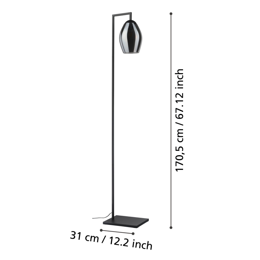 Eglo - Stojací lampa 1xE27/40W/230V kouřová