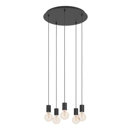Eglo - Lustr na lanku 5xE27/40W/230V černá