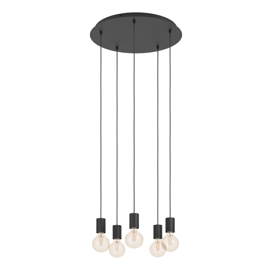 Eglo - Lustr na lanku 5xE27/40W/230V černá