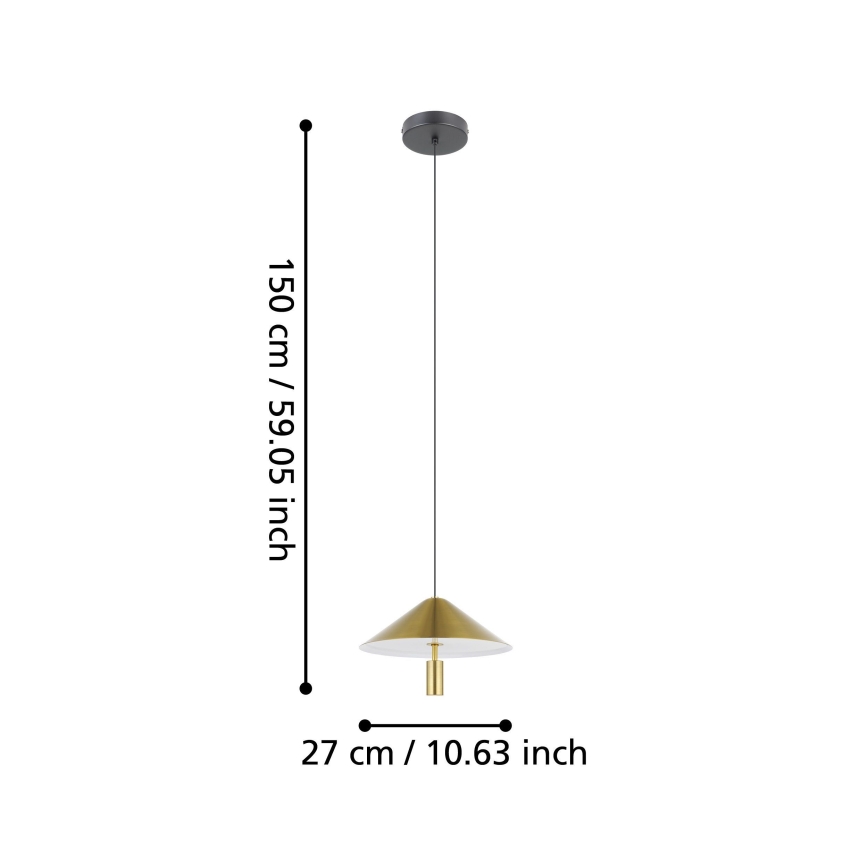 Eglo - LED Lustr na lanku LED/12W/230V 3000K zlatá