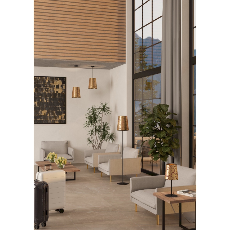 Eglo - Stojací lampa 1xE27/25W/230V zlatá/růžová