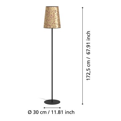 Eglo - Stojací lampa 1xE27/25W/230V zlatá/růžová