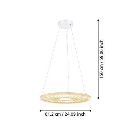 Eglo - LED Stmívatelný lustr na lanku LED/36W/230V 4000K béžová