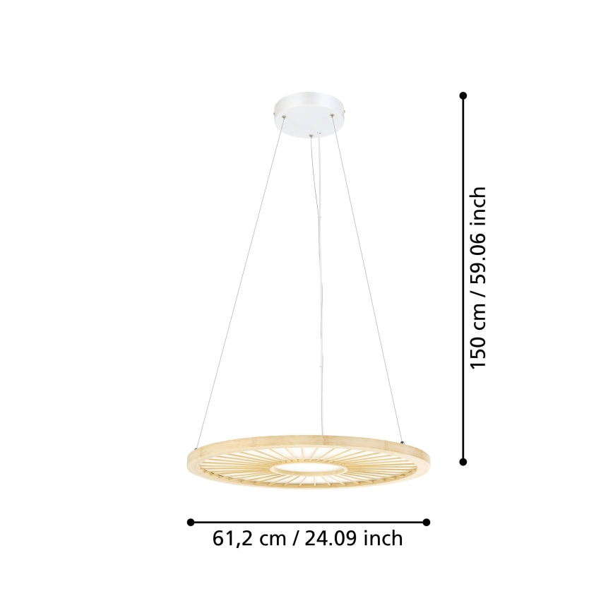 Eglo - LED Stmívatelný lustr na lanku LED/36W/230V 4000K béžová