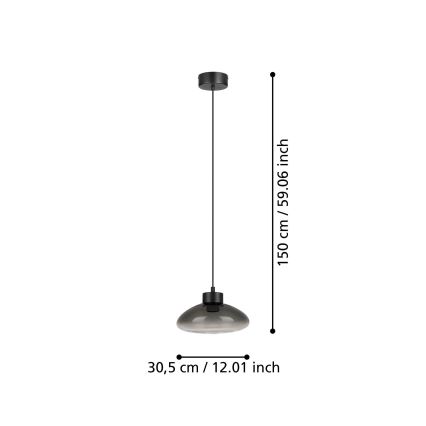 Eglo - LED Stmívatelný lustr na lanku LED/5,4W/230V 2700K kouřová