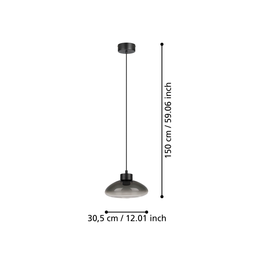 Eglo - LED Stmívatelný lustr na lanku LED/5,4W/230V 2700K kouřová
