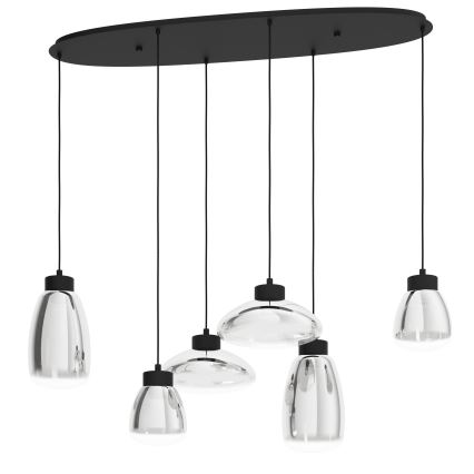 Eglo - LED Stmívatelný lustr na lanku 6xLED/5,4W/230V 2700K kouřová