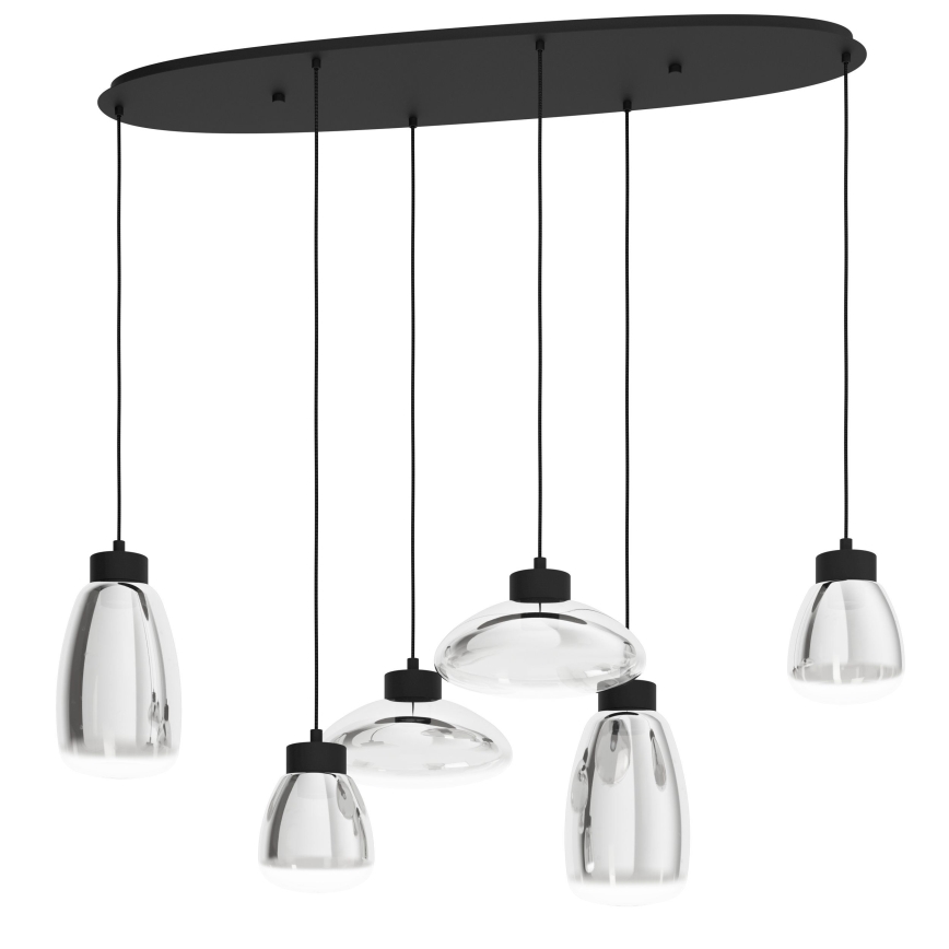 Eglo - LED Stmívatelný lustr na lanku 6xLED/5,4W/230V 2700K kouřová