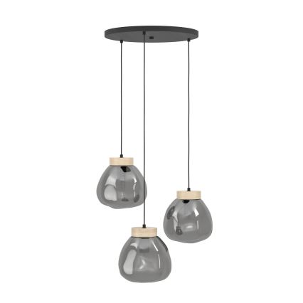 Eglo - Lustr na lanku 3xE27/40W/230V kouřová