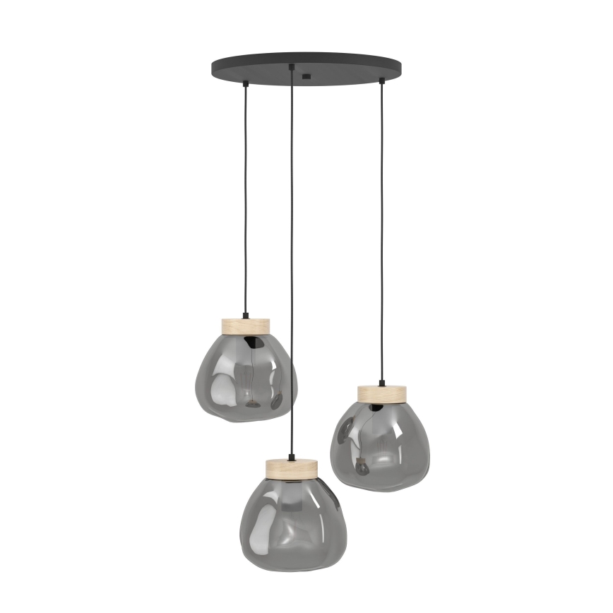 Eglo - Lustr na lanku 3xE27/40W/230V kouřová