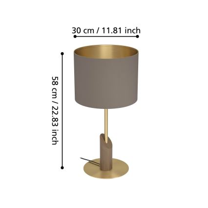 Eglo - Stolní lampa 1xE27/40W/230V hnědá/zlatá