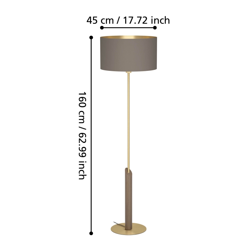 Eglo - Stojací lampa 1xE27/40W/230V hnědá/zlatá