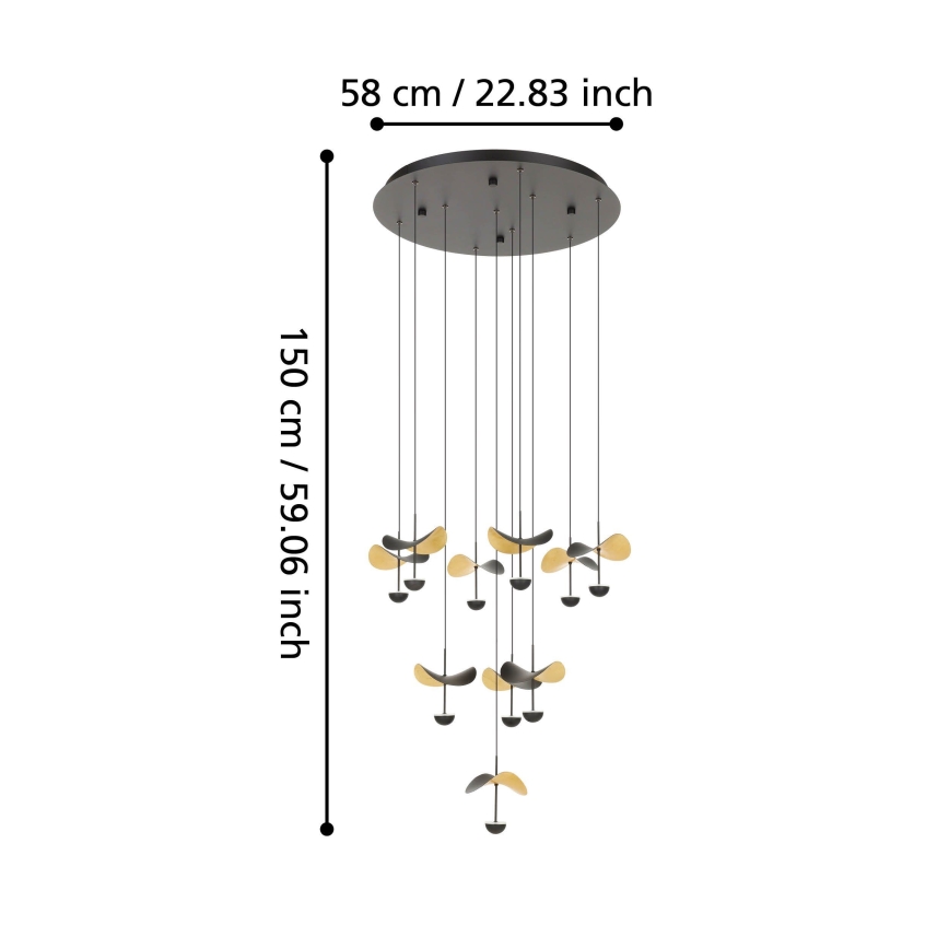 Eglo - LED Stmívatelný lustr na lanku 10xLED/2,3W/230V 3000K pr. 58 cm