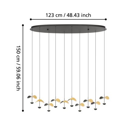 Eglo - LED Stmívatelný lustr na lanku 10xLED/2,3W/230V 3000K