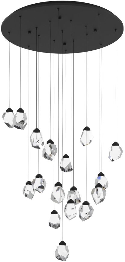 Eglo 390357 - LED Stmívatelný lustr na lanku SINDICAT 17xLED/3W/230V černá/čirá