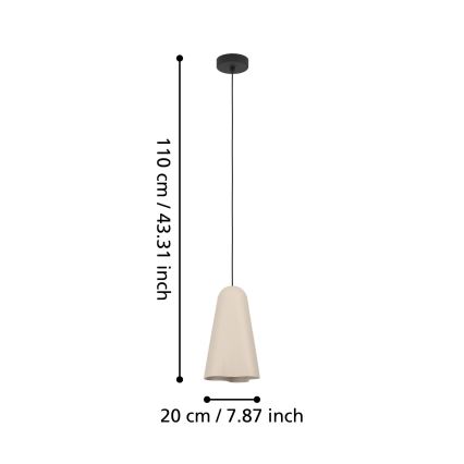 Eglo - Lustr na lanku 1xE27/40W/230V béžová