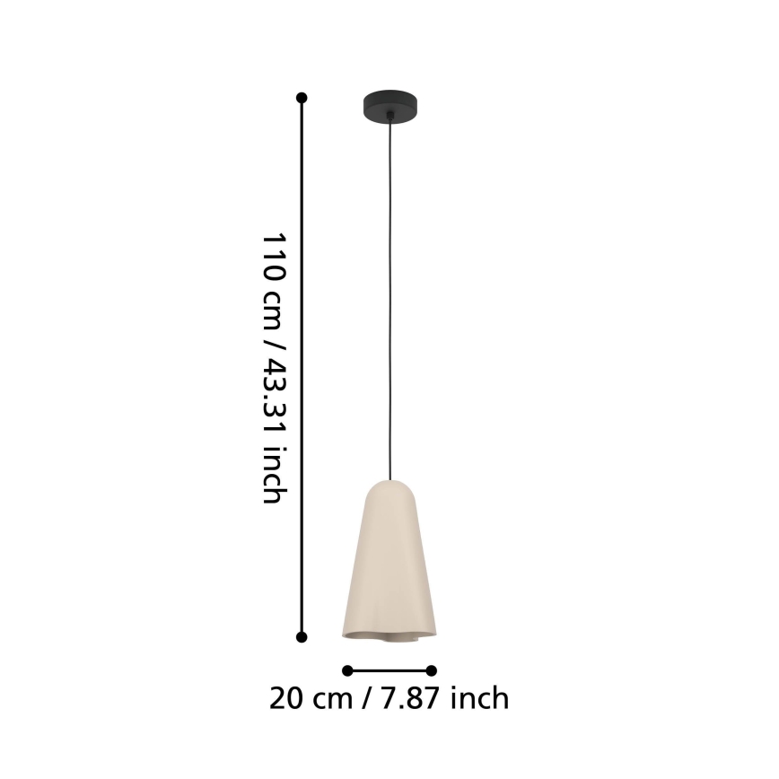 Eglo - Lustr na lanku 1xE27/40W/230V béžová