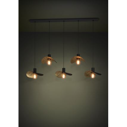 Eglo - Lustr na lanku 5xE27/40W/230V černá/zlatá
