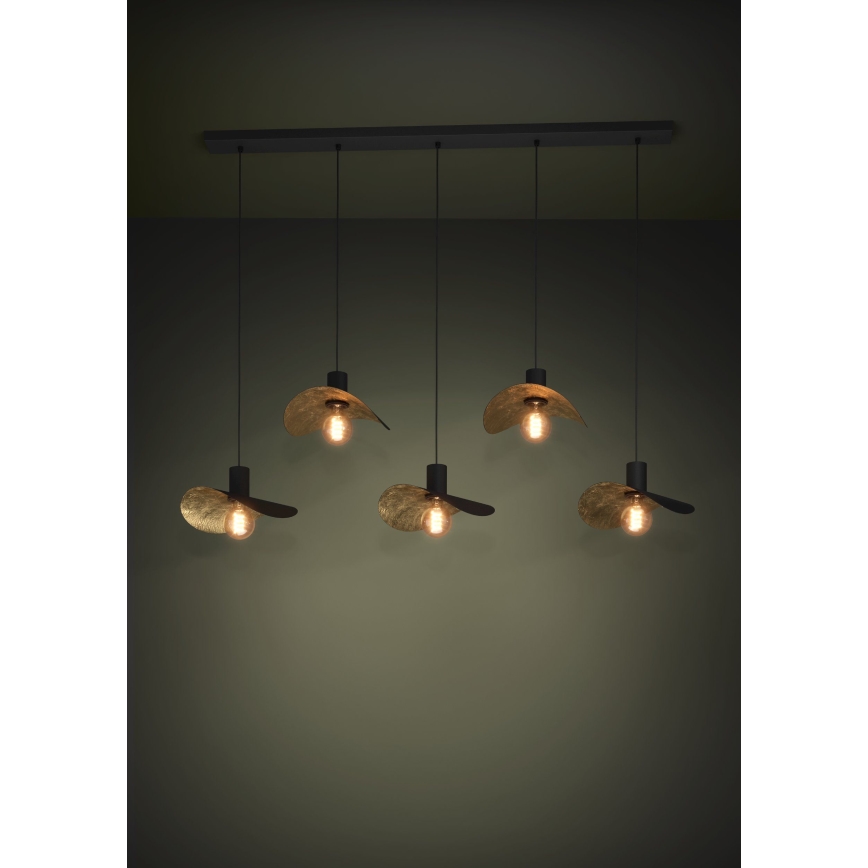Eglo - Lustr na lanku 5xE27/40W/230V černá/zlatá