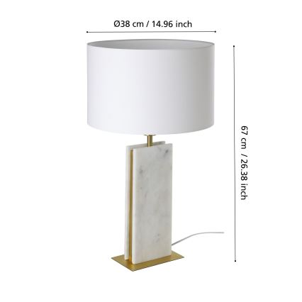 Eglo - Stolní lampa 1xE27/40W/230V bílá