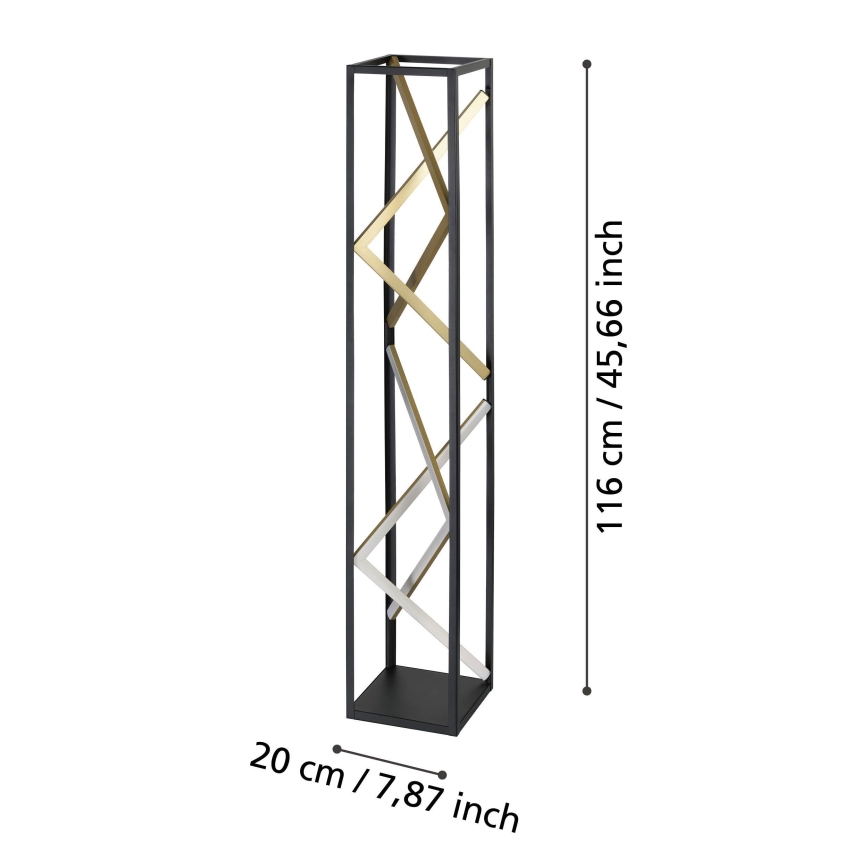 Eglo - LED Stmívatelná stojací lampa LED/23W/230V 2700-6500K černá/zlatá + dálkové ovládání