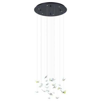 Eglo - LED Stmívatelný lustr na lanku 6xLED/4,2W/230V černá/čirá